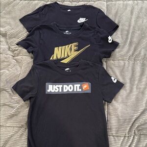 3 shirts - Nike Kids Black and Gold Short Sleeve Tees *price for all*